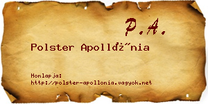 Polster Apollónia névjegykártya